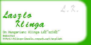 laszlo klinga business card